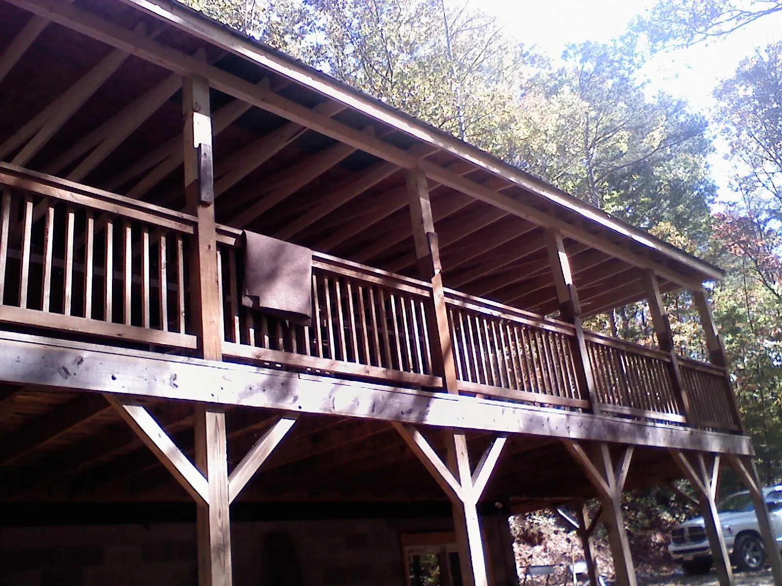 Timber framing under a new elevated porch and deck — Roof Leak Repair in Durkee by Roofing Brothers